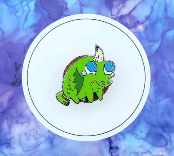 Sad Puppydragon 1.25" Hard Enamel Pin picture