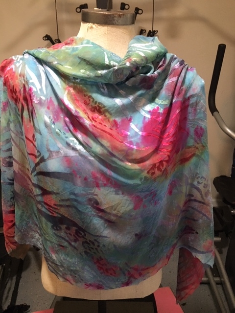 silk poncho burn out