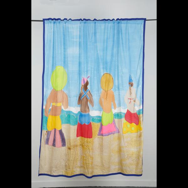 beach babes curtain