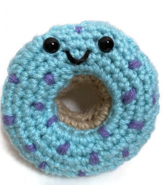 Crochet Amigurumi Donut Blueberry with Purple Sprinkles Plush picture