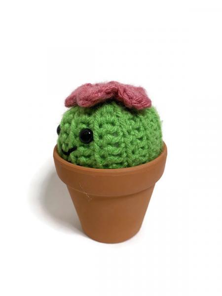 Crochet Amigurumi Pink Flower Cactus Plush- Comes With Pot! picture