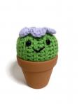 Crochet Amigurumi Purple Flower Cactus Plush- Comes With Pot!