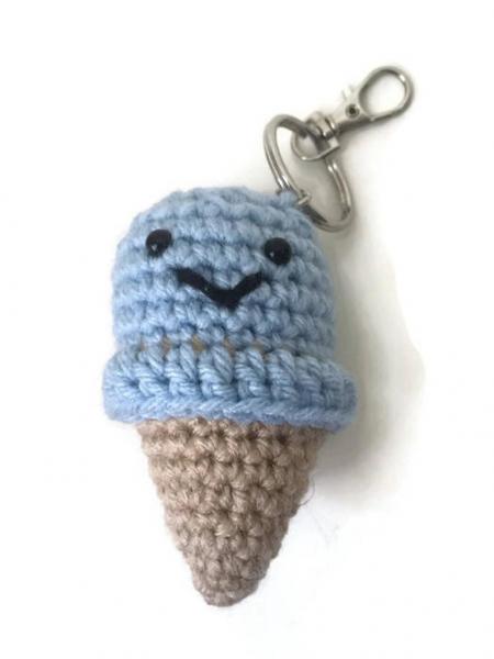 Crochet Amigurumi Ice Cream Cone Keychain Plush picture