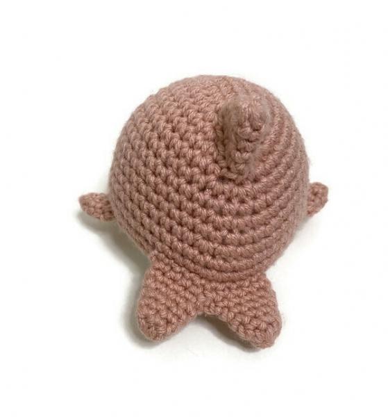 Crochet Amigurumi Rose Pink Dolphin Plush picture