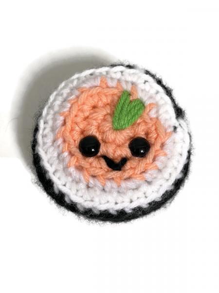 Crochet Amigurumi Sushi Roll "Ouchie" Face or "Smiley" Face Plush picture