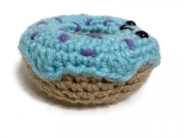Crochet Amigurumi Donut Blueberry with Purple Sprinkles Plush picture
