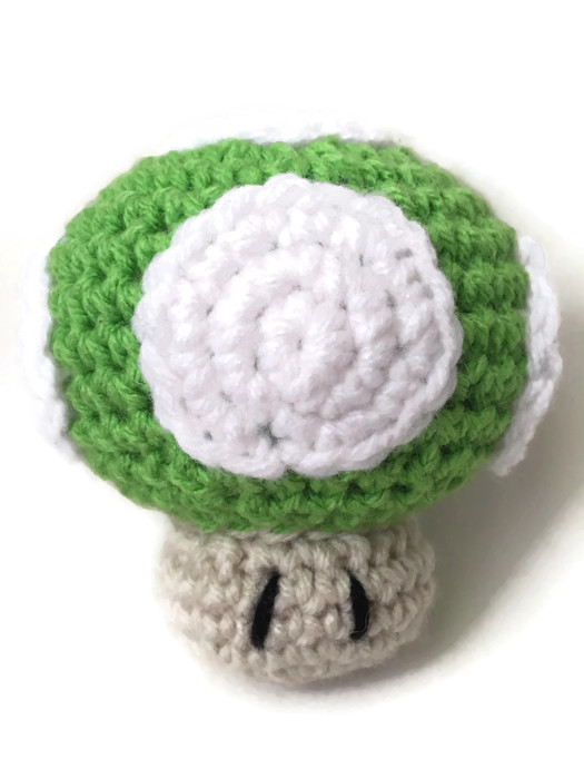 Crochet Green 1 Up Mushroom