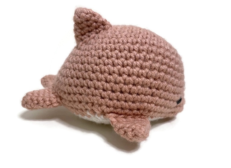 Crochet Amigurumi Rose Pink Dolphin Plush picture