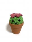 Crochet Amigurumi Pink Flower Cactus Plush- Comes With Pot!