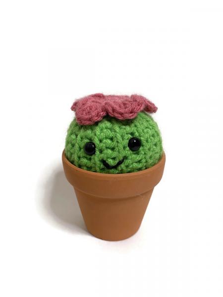 Crochet Amigurumi Pink Flower Cactus Plush- Comes With Pot! picture