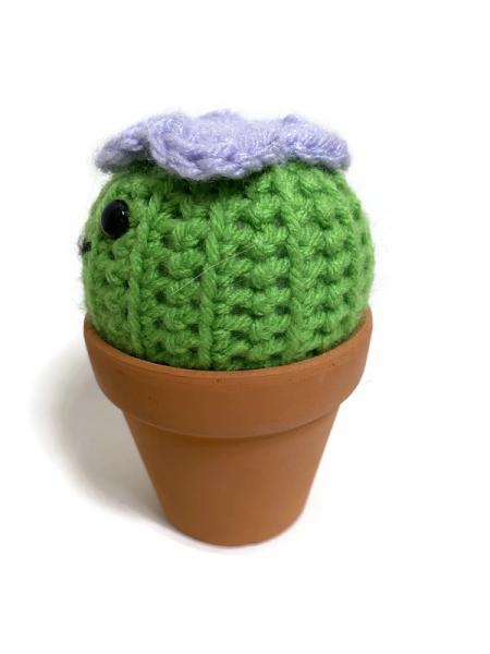 Crochet Amigurumi Purple Flower Cactus Plush- Comes With Pot! picture