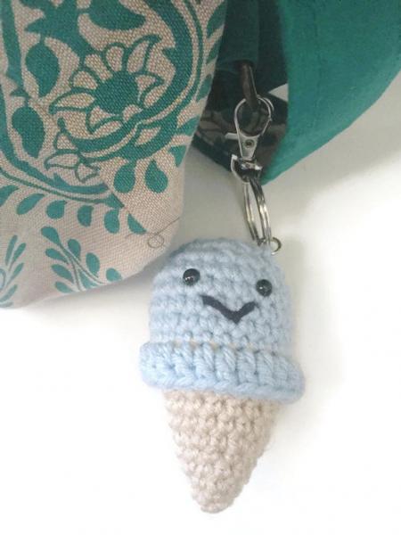 Crochet Amigurumi Ice Cream Cone Keychain Plush picture
