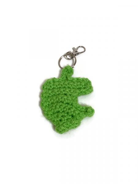 Crochet Green Leaf Keychain picture