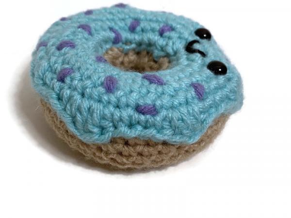 Crochet Amigurumi Donut Blueberry with Purple Sprinkles Plush picture