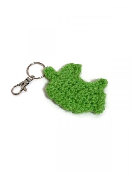 Crochet Green Leaf Keychain picture