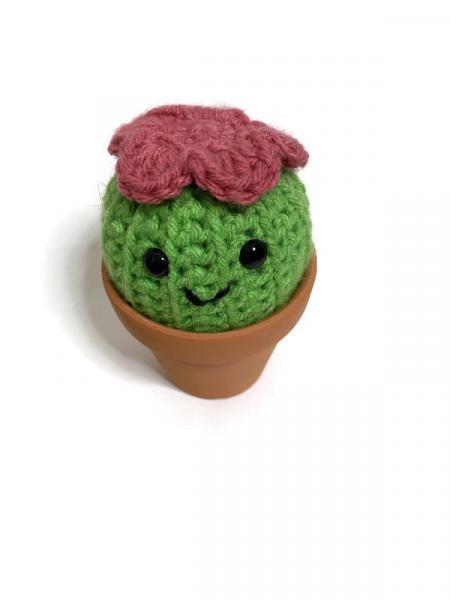 Crochet Amigurumi Pink Flower Cactus Plush- Comes With Pot! picture