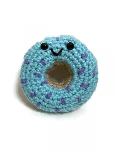 Crochet Amigurumi Donut Blueberry with Purple Sprinkles Plush picture