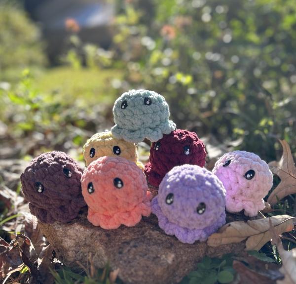 Crochet Amigurumi Maroon Baby Octopus Plush picture