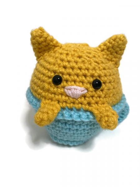 Crochet Amigurumi Orange Tabby Kitty in a Teacup Plush picture