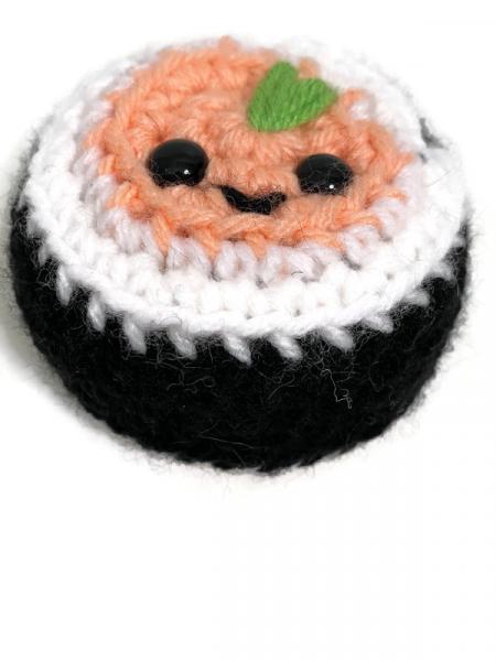 Crochet Amigurumi Sushi Roll "Ouchie" Face or "Smiley" Face Plush picture
