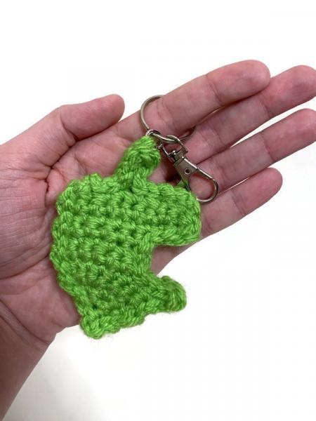 Crochet Green Leaf Keychain picture