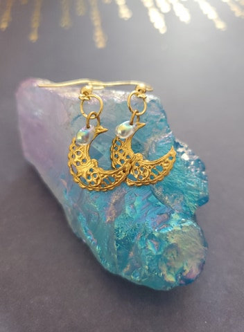 Elegant Golden Brass Earrings picture