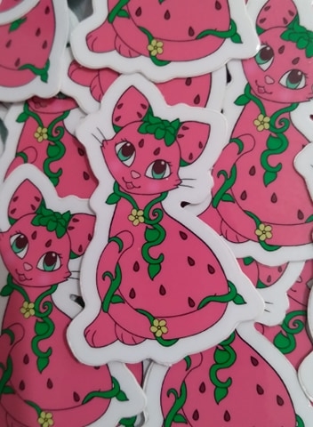 Watermeowlon Watermelon Kitty Vinyl Sticker