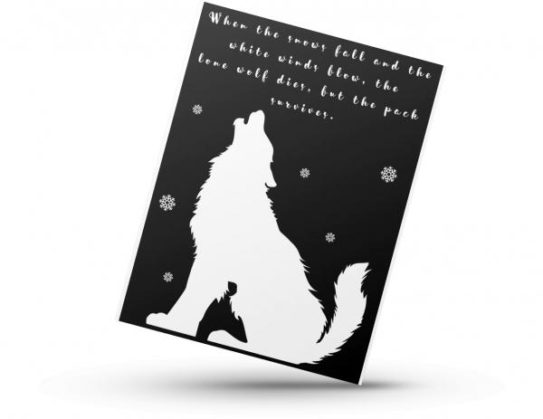 The Pack Survives Game Of Thrones Wolf Greeting Card picture