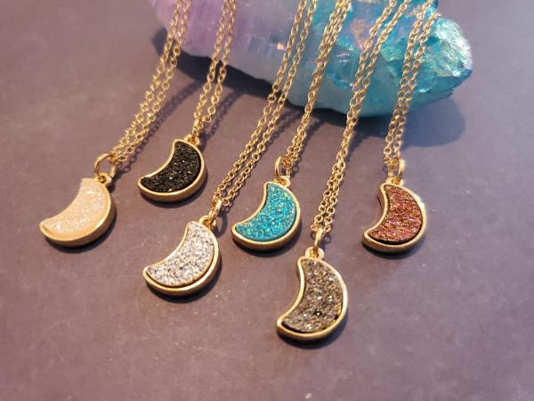 Druzy Inspired Moon Necklace