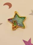 Stargazing Kitten Stained Glass Resin Pendant