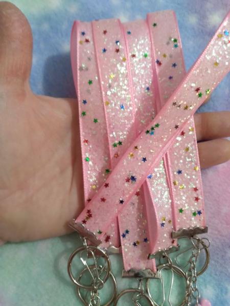 Glitter Stars Wristlet Lanyard