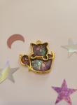 Teacup Kitten Stained Glass Resin Pendant