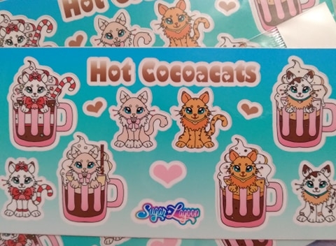 Hot Cocoacats Vinyl Sticker Sheet picture