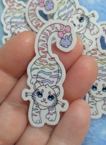 Pastel the Rainbow Tiger Vinyl Sticker