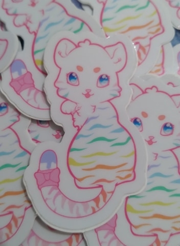 Pastel the Tiger Shy Pose Vinyl Sticker picture