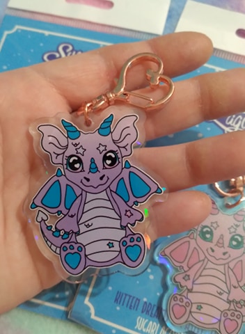 Dual Sided Candy Dragon Keychain Sugar