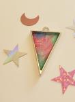 Galaxy Pyramid Stained Glass Resin Pendant
