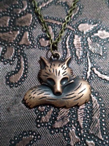 Adorable Sleeping Fox Necklace picture