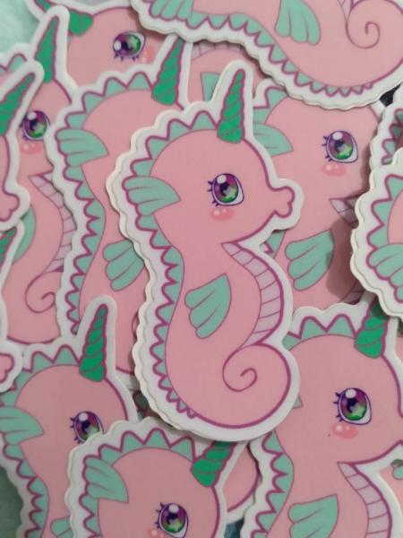 Unicorn Seahorse Vinyl Sticker