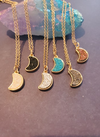 Druzy Inspired Moon Necklace picture