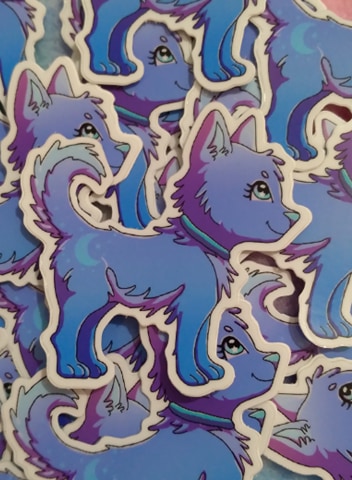 Moonbeam the Pup Vinyl Sticker