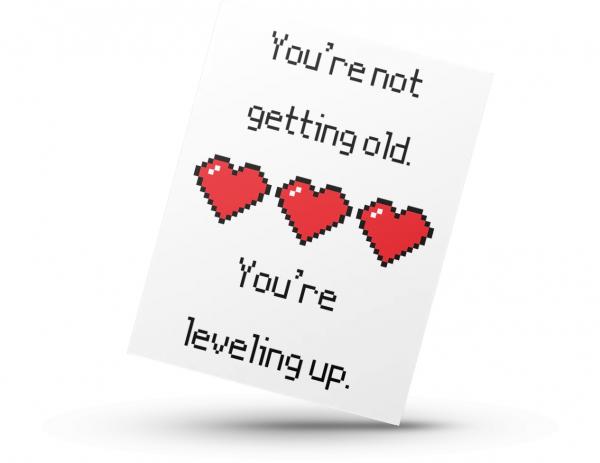 You're Leveling Up Birthday Card - Blank Inside
