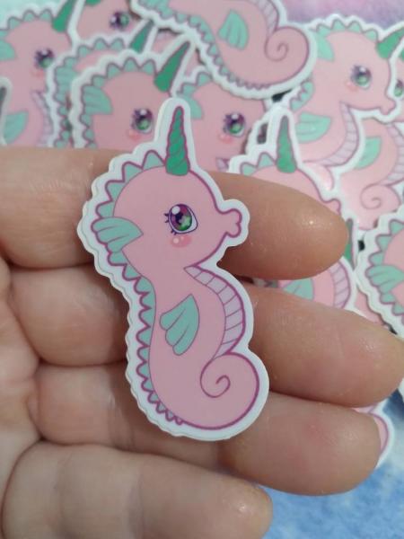 Unicorn Seahorse Vinyl Sticker picture