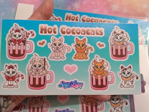 Hot Cocoacats Vinyl Sticker Sheet picture