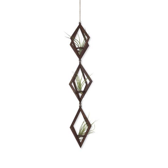 Diamond Walnut Hanger Trio - With Plants picture