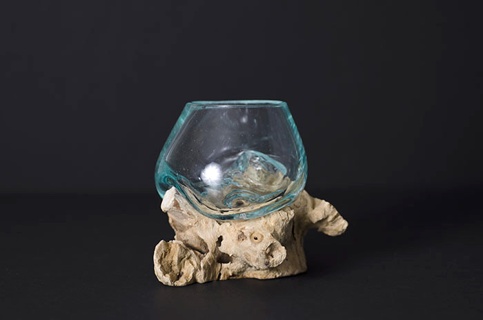 Root and Blown Glass - Small Bleached Wood