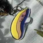 Sad Banana Clear Acrylic Keychain