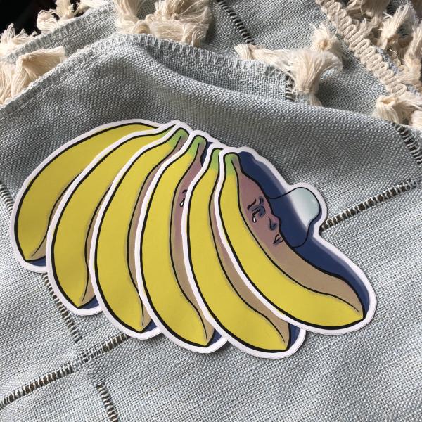 Sad Banana Matte Vinyl Sticker picture