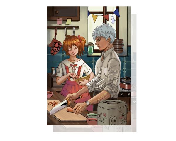 FateGo "Emiya's cooking lesson" Art Print picture