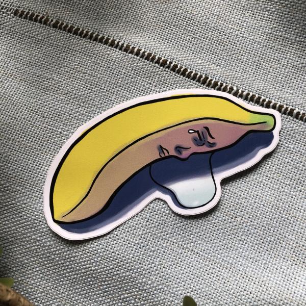 Sad Banana Matte Vinyl Sticker